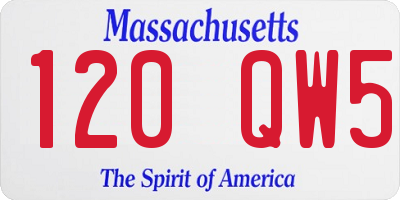 MA license plate 120QW5