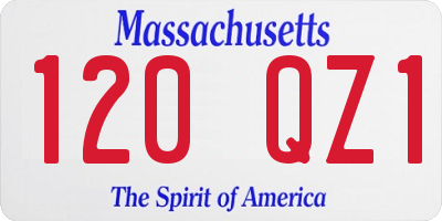 MA license plate 120QZ1