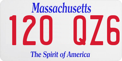 MA license plate 120QZ6