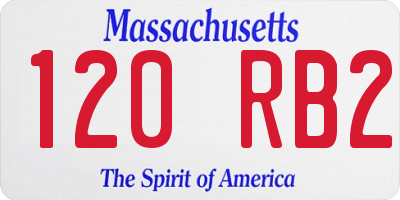MA license plate 120RB2