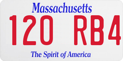MA license plate 120RB4