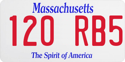 MA license plate 120RB5