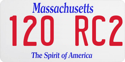 MA license plate 120RC2