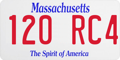MA license plate 120RC4