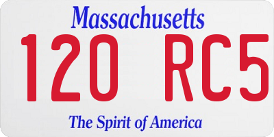 MA license plate 120RC5
