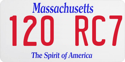 MA license plate 120RC7