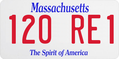MA license plate 120RE1