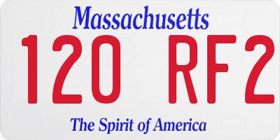 MA license plate 120RF2