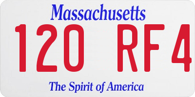 MA license plate 120RF4