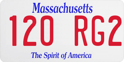MA license plate 120RG2