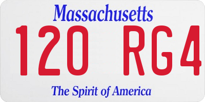 MA license plate 120RG4