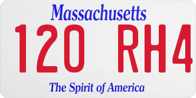 MA license plate 120RH4
