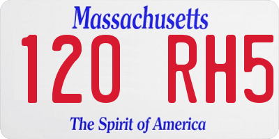 MA license plate 120RH5