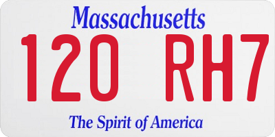 MA license plate 120RH7