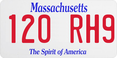MA license plate 120RH9