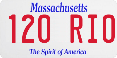 MA license plate 120RI0