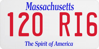 MA license plate 120RI6