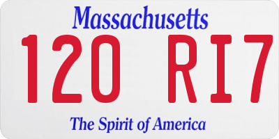 MA license plate 120RI7