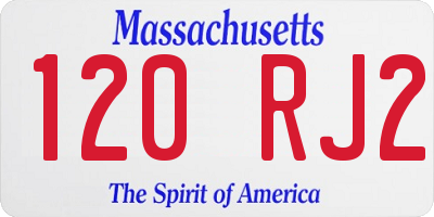 MA license plate 120RJ2