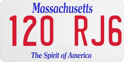 MA license plate 120RJ6