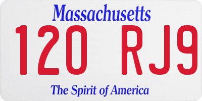 MA license plate 120RJ9