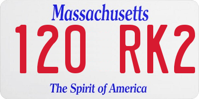 MA license plate 120RK2