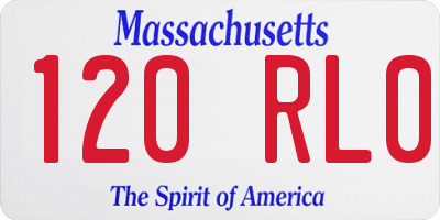MA license plate 120RL0