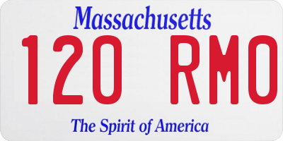 MA license plate 120RM0