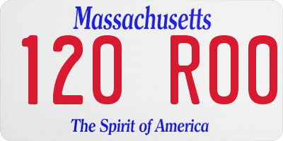 MA license plate 120RO0
