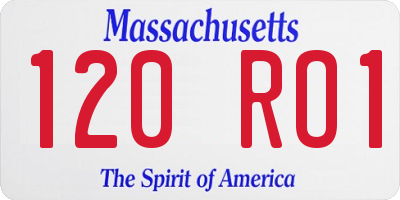 MA license plate 120RO1