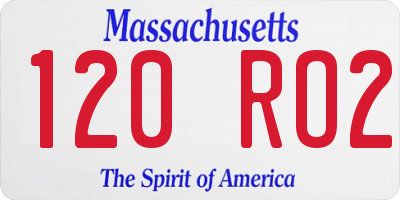 MA license plate 120RO2