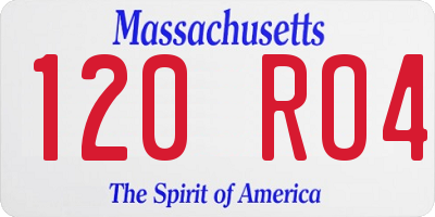 MA license plate 120RO4