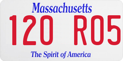 MA license plate 120RO5