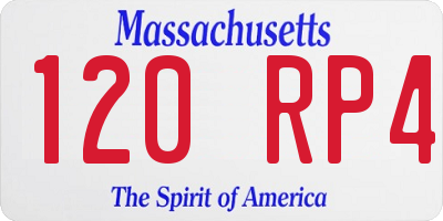MA license plate 120RP4