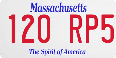 MA license plate 120RP5