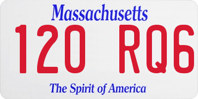 MA license plate 120RQ6