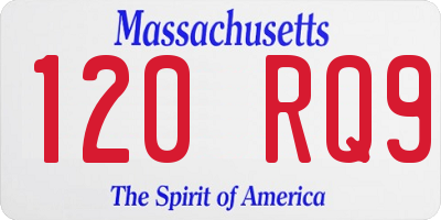 MA license plate 120RQ9
