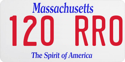 MA license plate 120RR0