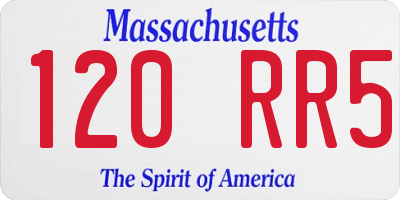 MA license plate 120RR5