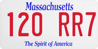 MA license plate 120RR7