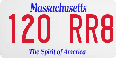 MA license plate 120RR8