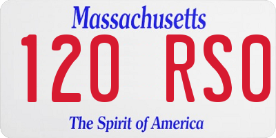 MA license plate 120RS0