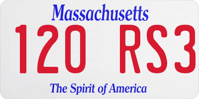 MA license plate 120RS3