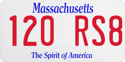 MA license plate 120RS8