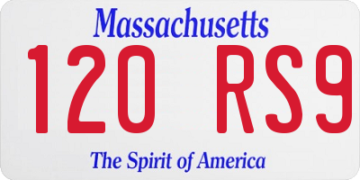 MA license plate 120RS9