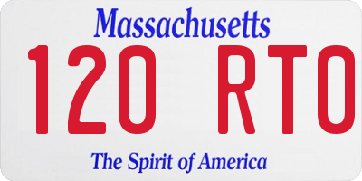 MA license plate 120RT0