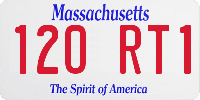 MA license plate 120RT1