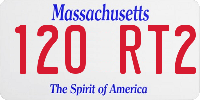 MA license plate 120RT2