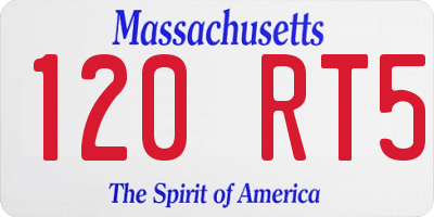 MA license plate 120RT5