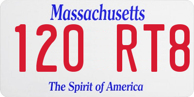 MA license plate 120RT8